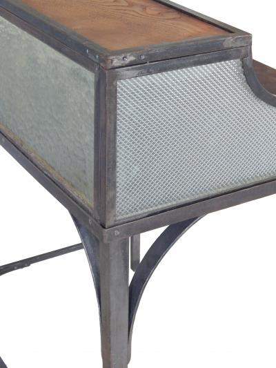 Industrial French Iron and Glass Bank Desk