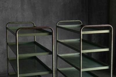 Industrial Green Painted Trolley Mid 20th Century