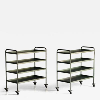 Industrial Green Painted Trolley Mid 20th Century