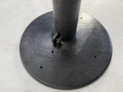Industrial Pedestal Table with Glass Top