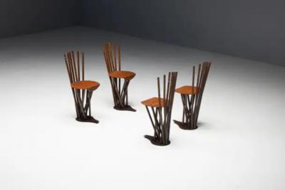 Industrial Wabi Sabi Primitive Chairs France 1950s