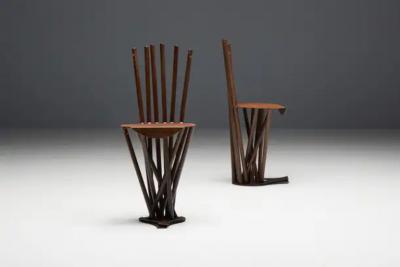 Industrial Wabi Sabi Primitive Chairs France 1950s