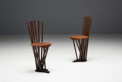Industrial Wabi Sabi Primitive Chairs France 1950s