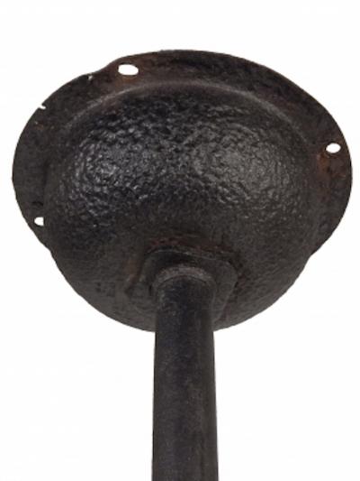 Industrial black enamel cage and glass globe lights 