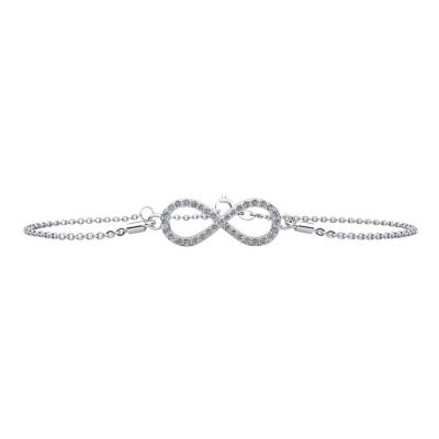 Infinity Pave Diamond Charm Bracelet in 14K