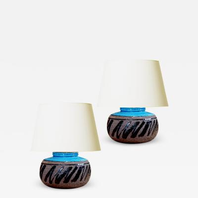 Inger Persson Pair of Vibrant Petite Table Lamps by Inger Persson