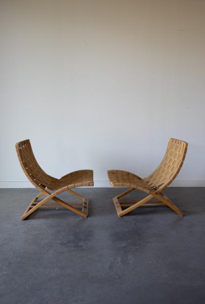 Ingmar Relling Folding Lounge Chairs by Ingmar Relling for Westnofa Norway 1960s