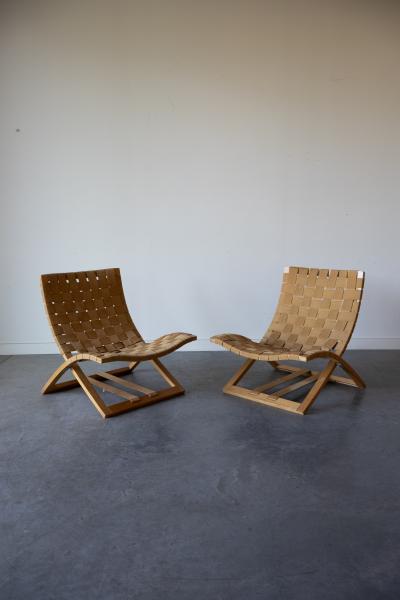 Ingmar Relling Folding Lounge Chairs by Ingmar Relling for Westnofa Norway 1960s