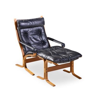 Ingmar Relling Ingmar Relling for Ekornes Siesta Mid Century Leather Lounge Chair with Ottoman