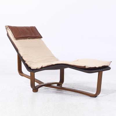 Ingmar Relling Ingmar Relling for Westnofa MCM Reversible Leather and Wool Bentwood Chaise