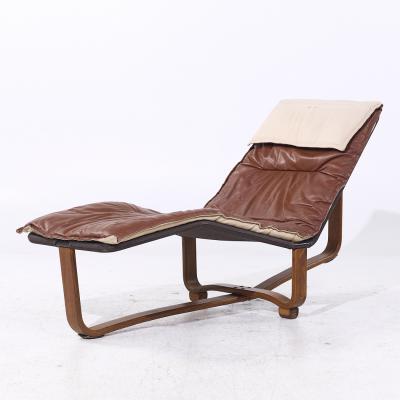 Ingmar Relling Ingmar Relling for Westnofa MCM Reversible Leather and Wool Bentwood Chaise
