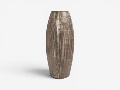 Ingrid Atterberg Ekeby Swedish Mid Century Modern Tan Vase Stoneware 1960s