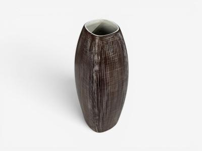 Ingrid Atterberg Ekeby Swedish Mid Century Modern Tan Vase Stoneware 1960s