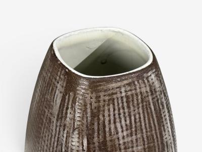 Ingrid Atterberg Ekeby Swedish Mid Century Modern Tan Vase Stoneware 1960s