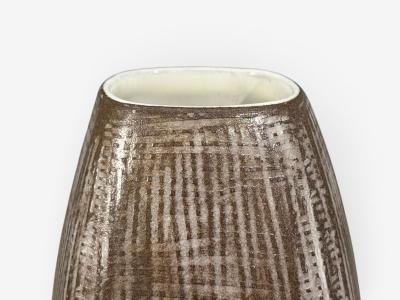 Ingrid Atterberg Ekeby Swedish Mid Century Modern Tan Vase Stoneware 1960s