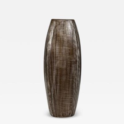 Ingrid Atterberg Ekeby Swedish Mid Century Modern Tan Vase Stoneware 1960s
