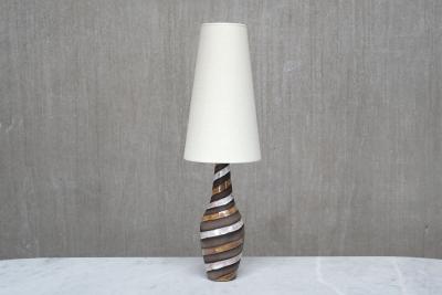 Ingrid Atterberg Ingrid Atterberg Spiral Ceramic Table Lamp for Upsala Ekeby Sweden 1950s