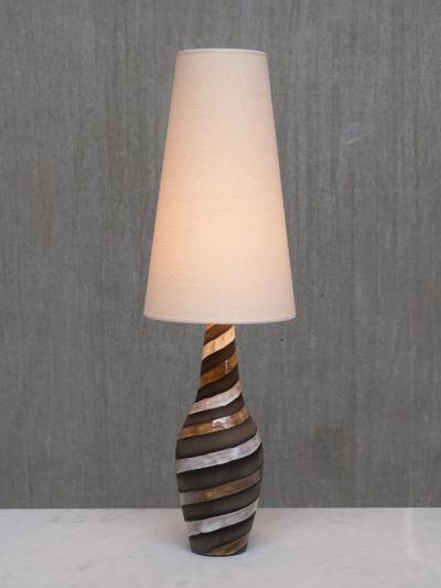 Ingrid Atterberg Ingrid Atterberg Spiral Ceramic Table Lamp for Upsala Ekeby Sweden 1950s