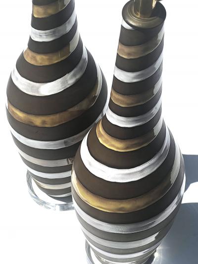 Ingrid Atterberg Ingrid Atterberg for Upsala Ekeby Pair of Ceramic 1940s Lamps Signed