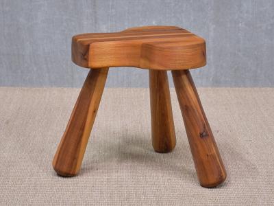 Ingvar Hildingsson Ingvar Hildingsson Organic Three Legged Stool in Cherry Wood Sweden 1970s