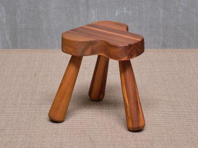 Ingvar Hildingsson Ingvar Hildingsson Organic Three Legged Stool in Cherry Wood Sweden 1970s