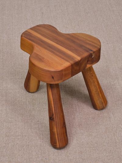 Ingvar Hildingsson Ingvar Hildingsson Organic Three Legged Stool in Cherry Wood Sweden 1970s