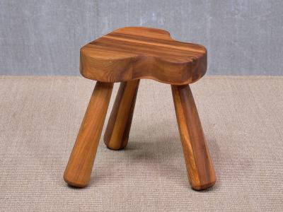 Ingvar Hildingsson Ingvar Hildingsson Organic Three Legged Stool in Cherry Wood Sweden 1970s