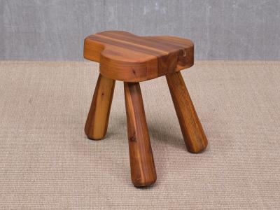 Ingvar Hildingsson Ingvar Hildingsson Organic Three Legged Stool in Cherry Wood Sweden 1970s