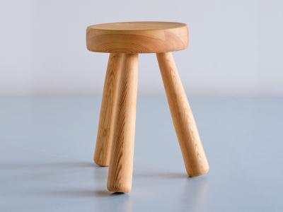 Ingvar Hildingsson Ingvar Hildingsson Three Legged Stool in Solid Pine Ih Sl jd Sweden 1970s