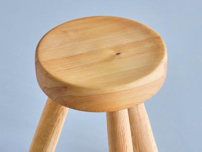 Ingvar Hildingsson Ingvar Hildingsson Three Legged Stool in Solid Pine Ih Sl jd Sweden 1970s