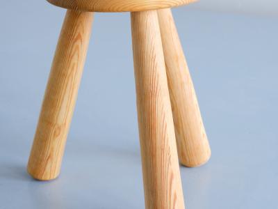 Ingvar Hildingsson Ingvar Hildingsson Three Legged Stool in Solid Pine Ih Sl jd Sweden 1970s