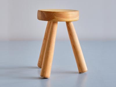 Ingvar Hildingsson Ingvar Hildingsson Three Legged Stool in Solid Pine Ih Sl jd Sweden 1970s