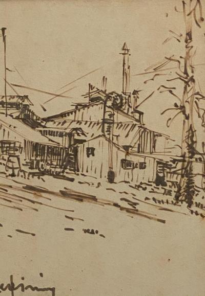 Ink on Paper Drawing Reno NV Ore Refining American