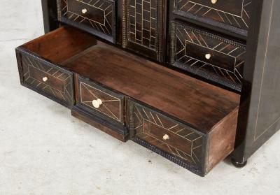 Inlaid Ebony Table Cabinet
