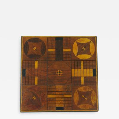 Inlaid Parcheesi Board Mounted as a Side Table 19th c 