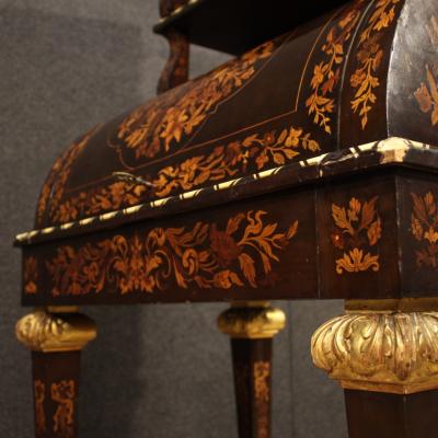 Inlaid roll top bureau in Napoleon III style