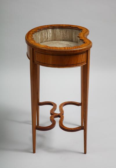 Inlaid satinwood vitrine table