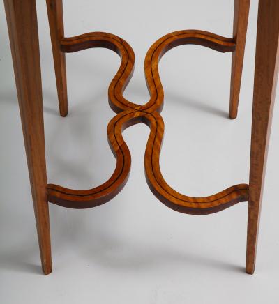 Inlaid satinwood vitrine table