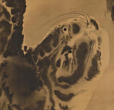 Inoue Kanshu 19th Century Japanese Paintings Zenga Tiger and Dragon by Inoue Kanshu