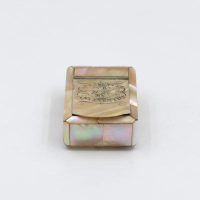 Inscribed Mother of Pearl Snuff Box with Hinged Lid English Circa 1890