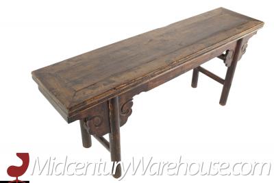 Interior Crafts Mid Century Antiqued Wood Bench
