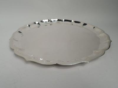 International Sterling Silver Tray with Georgian Piecrust Rim