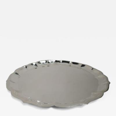 International Sterling Silver Tray with Georgian Piecrust Rim