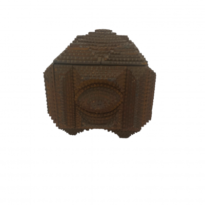 Intricate American Tramp Art Box circa 1900