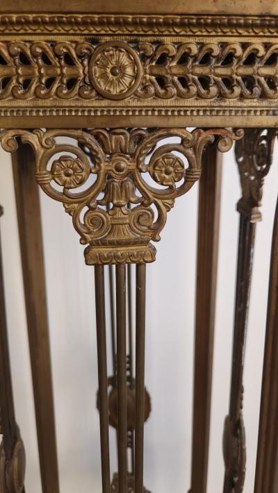 Intricate French Gilt Pedestal Table 19th C 