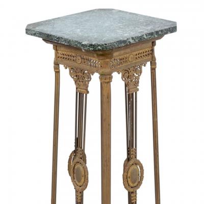 Intricate French Gilt Pedestal Table 19th C 