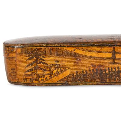 Iranian Qajar period lacquered and lithographed wood pencase