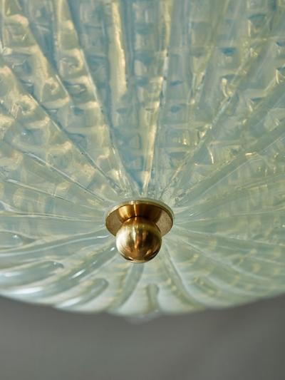 Iridescent Murano Glass Leaf Flush Mount