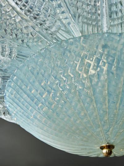 Iridescent Murano Glass Leaf Flush Mount