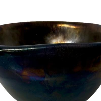 Iridescent Raku Style Murano Glass Bowl